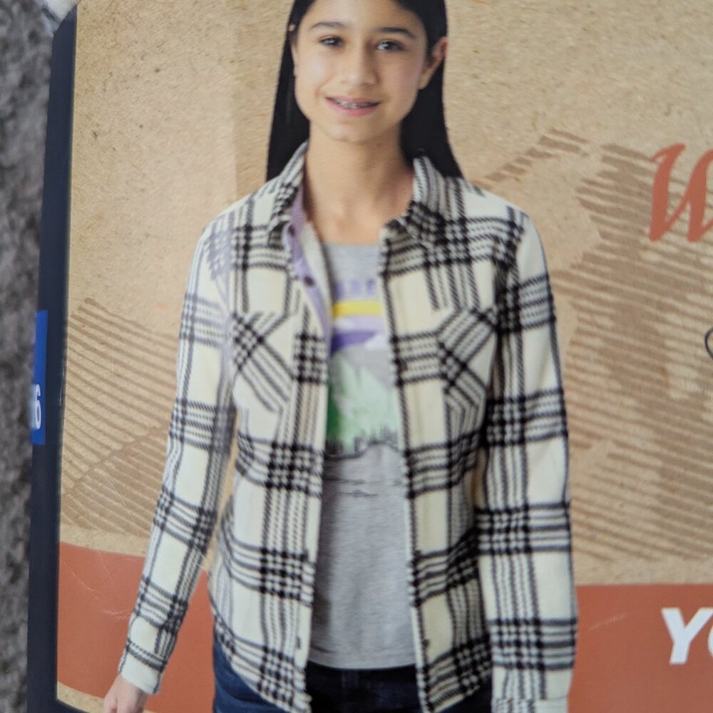 NWT! Weatherproof Vintage Girls 2-piece Fleece Button Up + T-Shirt Set, 14/16